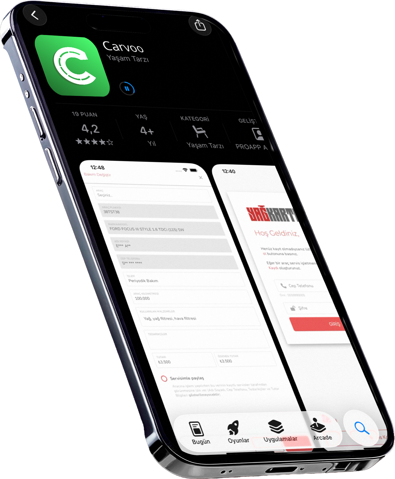 Carvoo uygulama ekranı